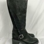 Lucky Brand  Black Riding Boots Scoty Round Toe Stacked Heel Leather Sz 9.5 M Photo 8