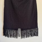 W By Worth  Midnight Navy Blue Eyelet Fringe Skirt Dressy‎ Office City Size 12 Photo 1