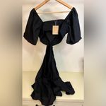 NWT SHY Velvet cutout black mini dress Large Black Photo 5