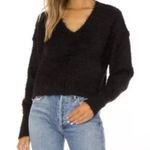 Free People NWT size XS black v-neck long sleeve super soft stretchy sweater Photo 2