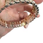 Bright Gold & Silver Tone Thick Chunky Chain Link Bangle Bracelets Photo 6
