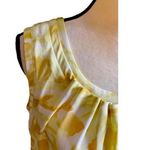 Talbots beautiful yellow floral blouse, pleated collar, sleeveless, excellent condition, size xs Photo 4
