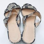 J.Crew  leather snakeskin embossed strap sandals with glitter heels Photo 5