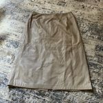 Max Mara  Tan Leather Straight Pencil Skirt Size 4 US Photo 0