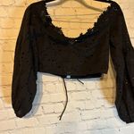 Golden Days Paris NWT  black eyelet crop top, M Photo 2