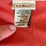 LL Bean Sleeveless Coral Button Down Shirt Vest Vented Back And Side Women Large Pink Photo 9