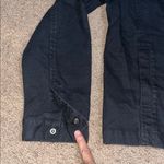 Eileen Fisher  Organic Cotton Denim Notch Collar Jacket Washed Vintage Black L Photo 5