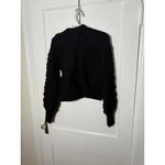 Harper Black Puff Balloon Sleeve Chunky Cropped Mock Neck Sweater Small Goth Photo 1