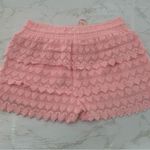 Seaspice Mavril Pink Tiered Ruffle Lace Heart Mini Wrap Skort Size M Photo 4