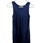 Vince NEW XS Asymmetrical Crinkled Satin Sleeveless Midi Dress Ink Dark Navy Photo 3