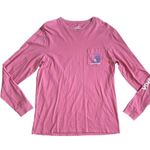Vineyard Vines Size Medium Long Sleeve Pink Lacrosse Pocket Tee Shirt Photo 0