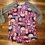 LuLaRoe  M Disney Randy Raglan Tee medium Purple Buzz Jesse Woody Toy Story Photo 0