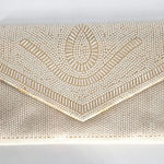American Vintage Vintage White Beaded Envelope Clutch/Shoulder Bag Photo 0