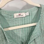Vineyard Vines Striped Pin Tuck Top Green White Sea Swell Size M Photo 3