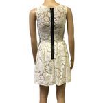 Just Ginger Cream Lace Overlay Skater Exposed Zipper Sleeveless Mini Dress M White Size undefined Photo 3