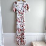 Show Me Your Mumu Rosie Posie Marianne Wrap Maxi Dress in Pink & White, Size XS Photo 2