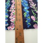 Lilly Pulitzer Shirt Womens L Blue Floral Double VNeck Ruched Sleeve Fairy Photo 9