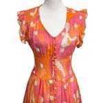 Miss June Scarlett Maxi Dress Women’s One Size Floral Button Front Ruffle Boho Pink Photo 1