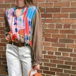 Anthropologie Conditions Apply Retro Peasant Blouse Size XS NWOT Photo 2