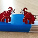 NEW BOUTIQUE Crimson Red Enamel Elephant Earrings University of Alabama Delta Sigma Theta Sorority Crimson NWT Photo 2