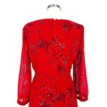 Madewell Hazelwood Wrap-Front Mini Dress Windswept Floral Red Size 8 NWT Photo 7