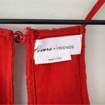 Lovers + Friends Lace Spaghetti Strap Romper V-Neck Floral Open Back Button Red Photo 10