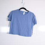 Lululemon NEW Cates Tee Shirt Top Cotton Short Sleeve Crew Neck Blue Willow 4 Photo 0