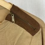 Ralph Lauren Tan Long Sleeve Cotton Leather Trim Tee T Shirt L Photo 2