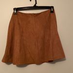 She & Sky Brown Faux Suede Wrap Gored Skirt With Side Tie Photo 6