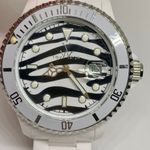 ToyWatch White Safari Zebra Swarovski Crystal Dial Photo 1