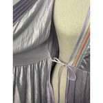 Vintage Lilac Robe Long Lounge Wear Rainbow Trim Belted Womens Sleepwear Purple Size M Photo 10