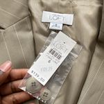 Loft  Women’s Two Piece Blazer/Pant Suit Set SIZE 6 Beige Pinstripe Photo 2