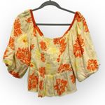 Free People  Mirabella Top - Yellow Floral - Size Small Photo 3