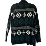 Elodie Women's Aztec Pattern Open Front Mohair Blend Cardigan Sweater L Western Photo 2