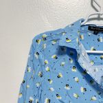 Velvet Heart Blue Poppy Print Buttondown Top Photo 3