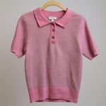 Current Air  Pink Fitted Ribbed Polo Top Photo 5