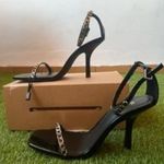 ZARA NEW  CHAIN TRIM HEELED SANDALS SHOES‎ THIN STRAP WOMENS SIZE 41 US 10 Photo 5