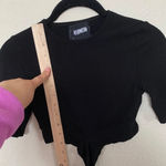 Reformation  rib knit cut out criss‎ cross crop top black Size S Photo 3