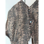 Vigoss Women's NWT Snake Print Denim Vest Size XL Button Front Casual Western Photo 1