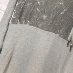 Velvet trim long comfy hoodie gray size Large Photo 4