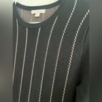 Eva Mendes NY & Company Black Knit Fit & Flare Dress Size XS 3/4 Sleeve Striped Photo 5