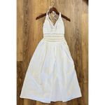 Sea Spice Resort Cotton Cover Double Slit M White Lace Crochet Smocked‎ Dress Size M Photo 3