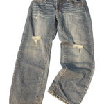 Time & Tru  Distressed Straight Blue Jeans Denim Plus Size 18 Zipper Womens Photo 0