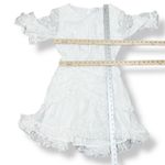 Selfie Leslie Leona Embroidered Chiffon Frill Trim Mini Dress White Small Photo 13