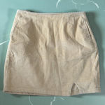 BP  Beige Corduroy Slit Mini Skirt Size Medium Photo 0