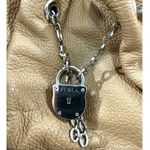 Furla  Tan Pebbled Leather Chain Lock Drawstring Satchel Shoulder‎ Bag Y2K Boho Photo 1