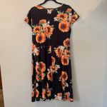 Haute Edition Black Sunflower Pattern Wrap Top Short Sleeve Dress Women’s 1X Photo 3
