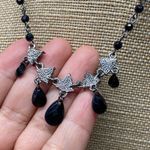 1928 Collection Gothic Black Crystal Dangle Necklace Witchycore Dark Romance Photo 4