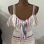 Lovers + Friends  Emma Eyelet Ruffled Mini Dress in Rainbow size S Photo 5