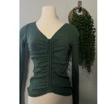 Anthropologie  Pilcro Ruched Top Hunter Green Soft Adjustable Size XS 0-2 Photo 5